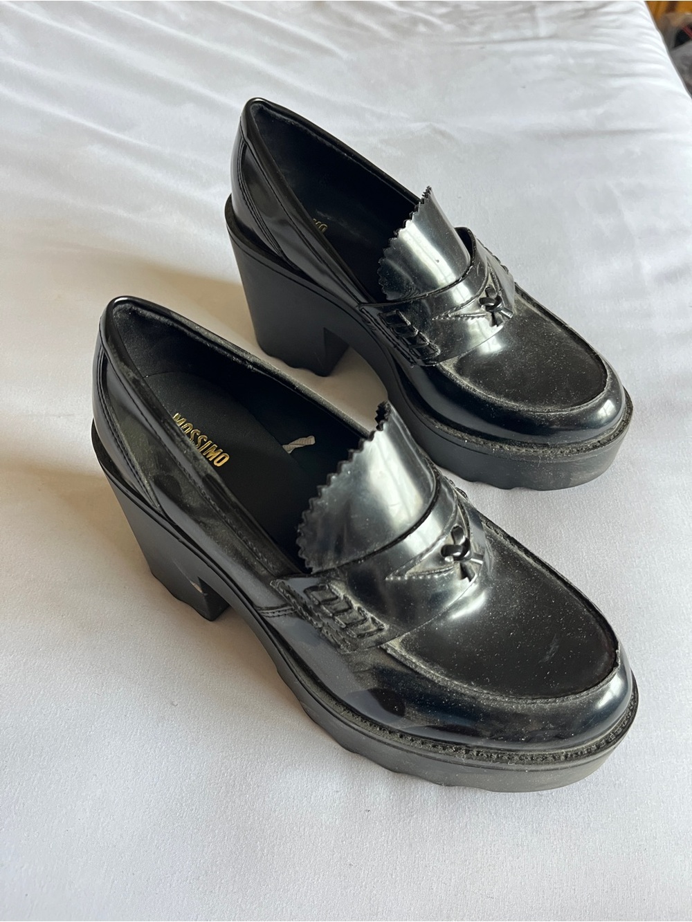 Mossimo Supply Co Black Platform Chunky Loafers Size 6.5 Man Made Materials